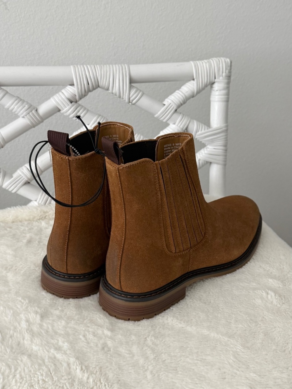 Cliffs by White Mountain Men's Brown Bens Waffle Elastic Chelsea Boots 9 M NWOB - Picture 2 of 8